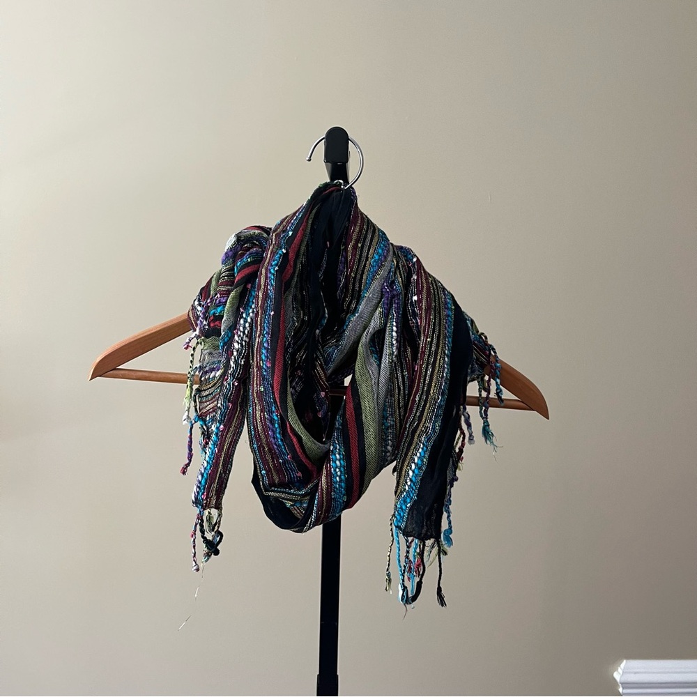 Vintage Multicolor Striped Scarf